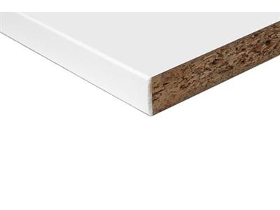 Spaanplaat 18x3050x300 mm meubelpaneel wit lange zijde met 2mm PVC