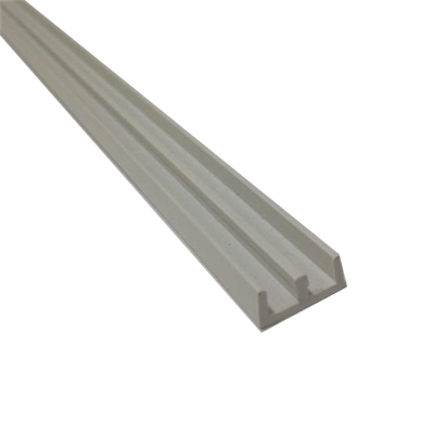 18mm Schuifprofiel Wit plastic ondiep onderrail 2600mm lang