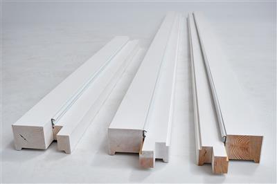 Grenen 56x90x2315 mm deurkozijn stomp wit gegrond met rubber strip